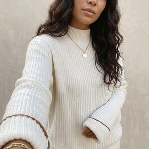 W. Cashmere Mock Neck Sweater 100% Cashmere Size Small